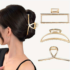 3pcs Metal Moon Shaped Hair Clip Claw Clips Headwear For Girls