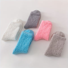 5 Pairs Soft Fuzzy Mid Tube Socks Women's Stockings