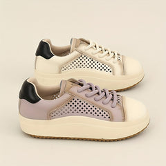Women's Graphic Mesh Board Shoes Hollow Out Flat Sneakers