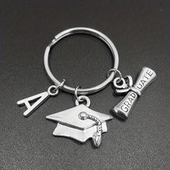 Graduation Hat Keychain Metal Key Ring Purse Backpack Car Charm Souvenir Gift