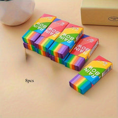 Rainbow Erasers with Handle Heavy Duty No Residue Eraser for Drawing Coloring