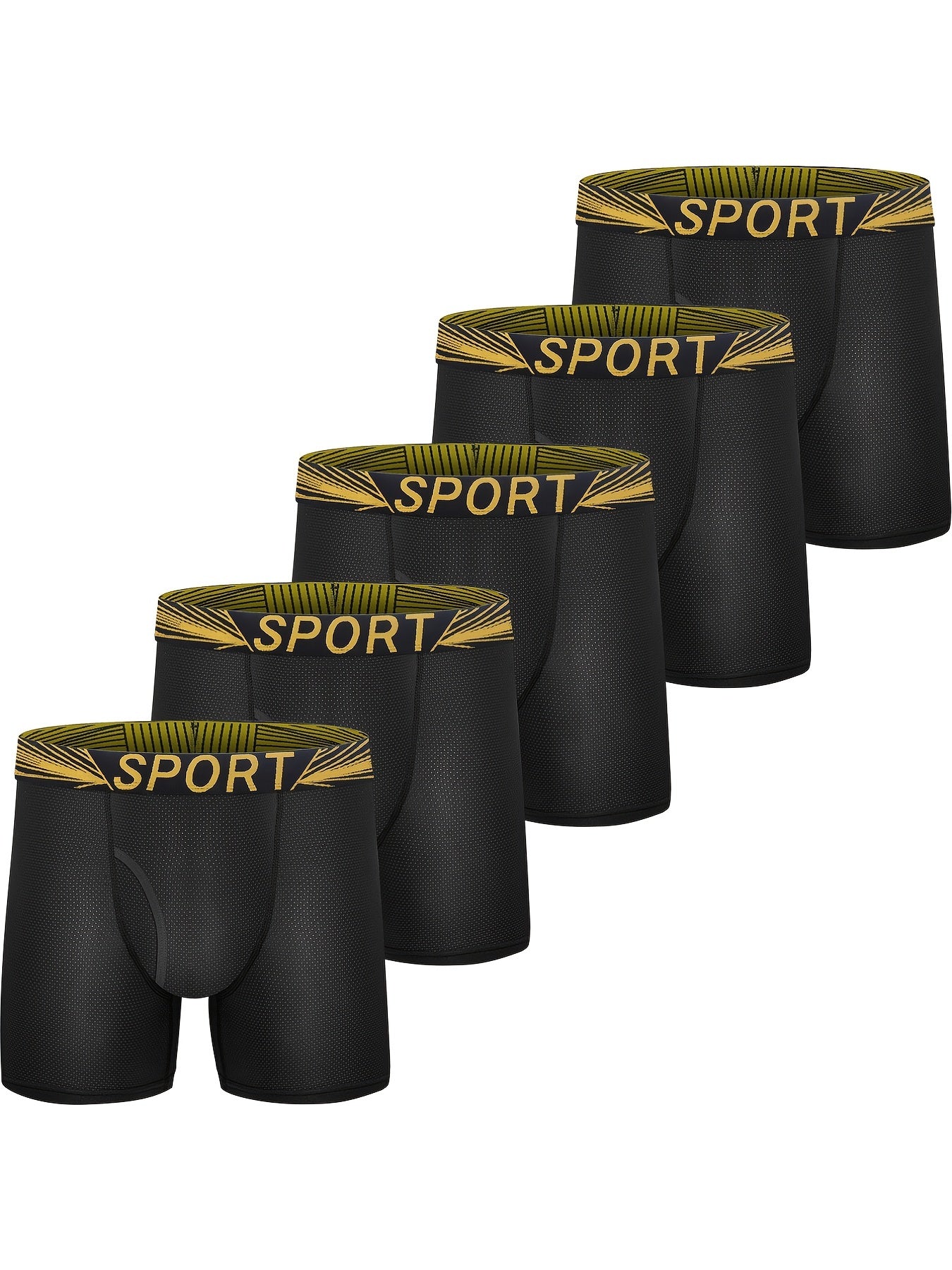 5pcs Boys Teen Casual Letter Print Boxer Briefs Underwear