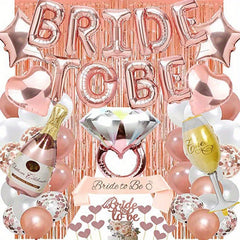 42pcs Rose Gold Bridal Party Supplies Set for Cake Decoration