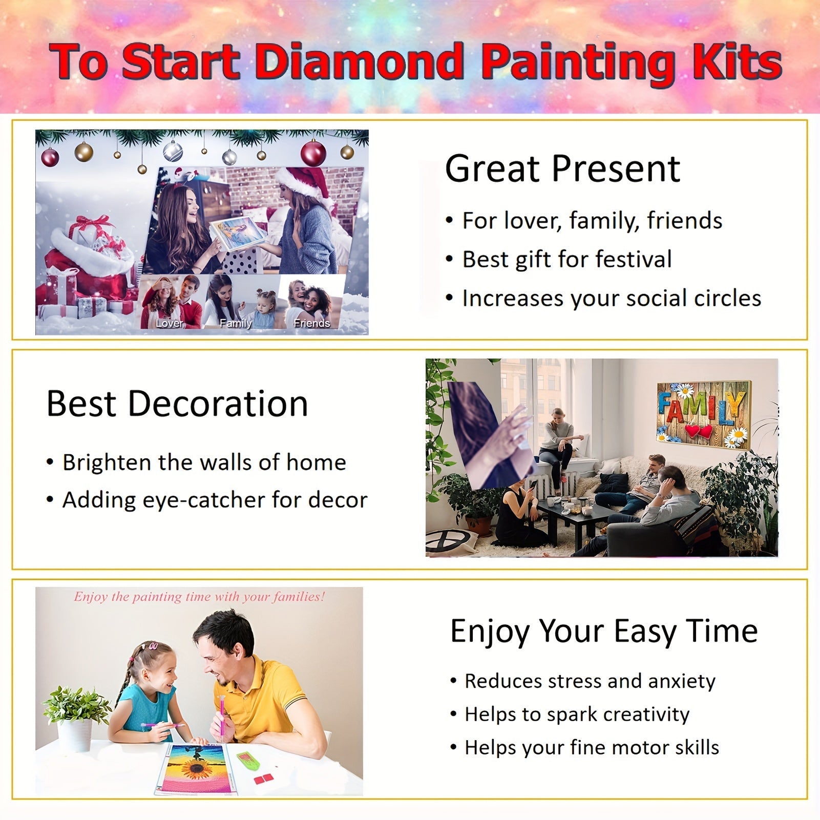 5D Dandelion Flower Diamond Painting Kit 17x40