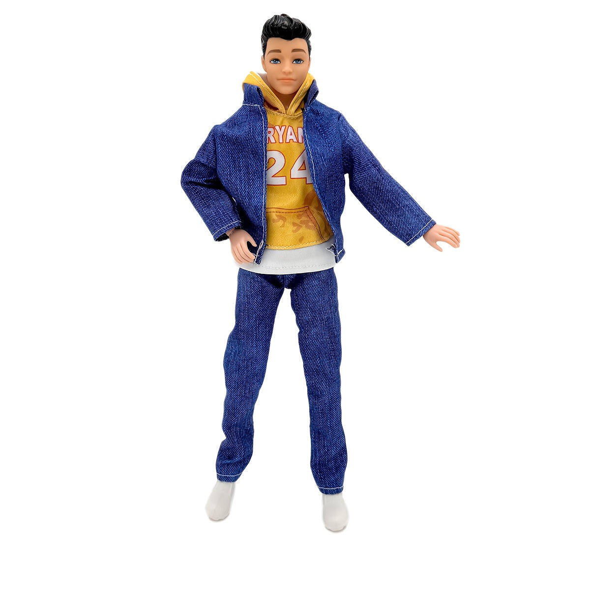 Jointed Male Doll with Three-Piece Clothing Set and Shoes