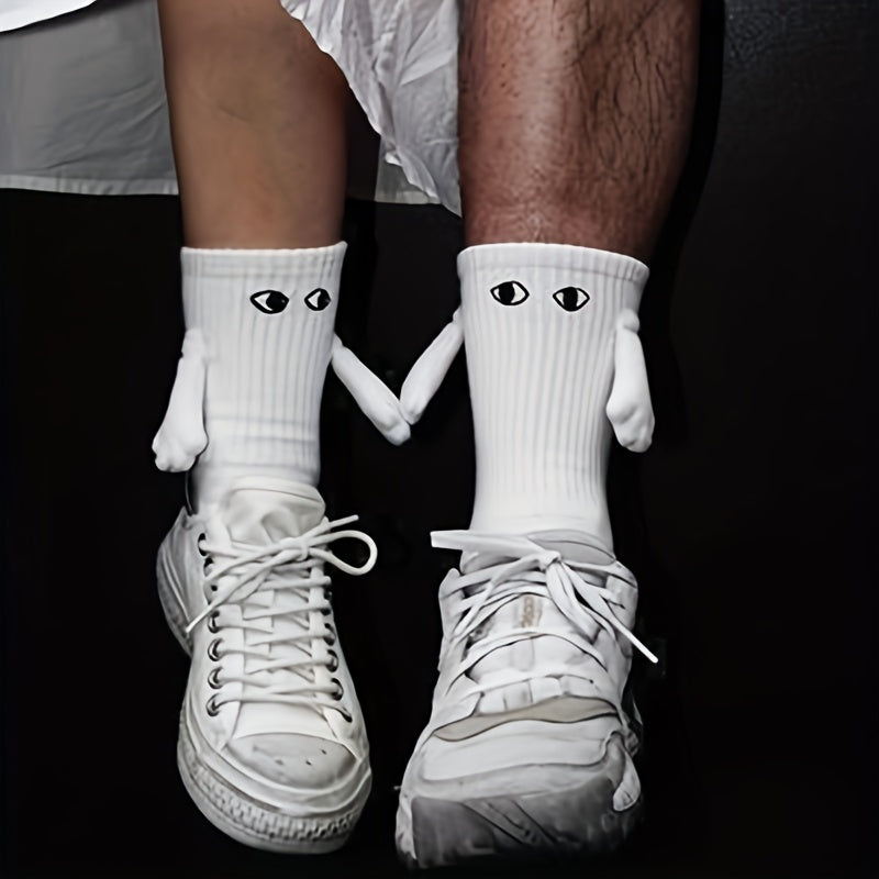 2pair Mid Tube Socks w/ Magnetic Suction for Couple
