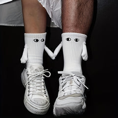 2pair Mid Tube Socks w/ Magnetic Suction for Couple