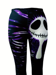 Ghost Print High Rise Goth Leggings