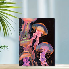 Adult Fluorescent Jellyfish Number Painting Set 40 64x50 Unframed Acrylic
