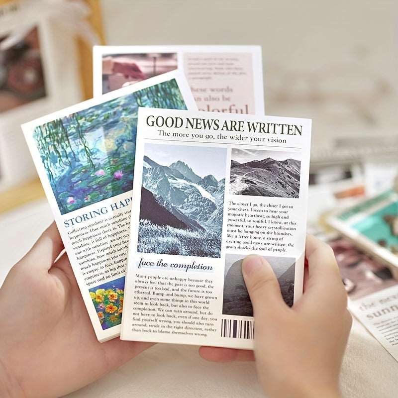 50 Sheets Retro Art Style DIY Journal Decoration Background Paper Pack
