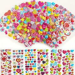 3D Love Heart Shape Stickers for Kids - Pack of 12