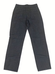 Distressed Ripped Hole Denim Pants Women's Loose Fit Straight Jeans
