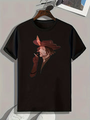 Cowboy Print Men's Graphic T-Shirt Casual Comfy Tees