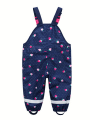 Kids Cartoon Strawberry Print Rain Overall Jumpsuit