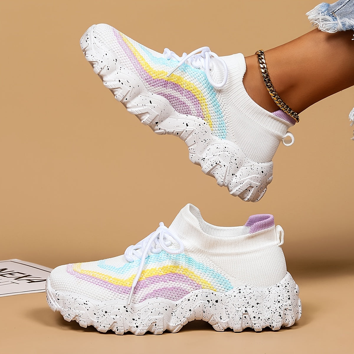 Women's Comfort Lace-Up Sneakers Breathable Walking Shoes