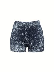Letter Print Skinny Shorts for Women