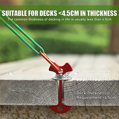 10 Red Deck Anchor Pegs Carabiners Windproof Aluminum Tent Stakes
