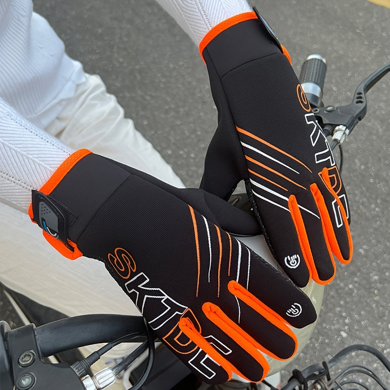 Windproof Cycling Gloves Autumn Winter Sport Full Finger Gloves Anti Slip Warm