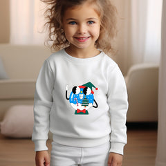 Cartoon Graphic Crew Neck Long Sleeve Sweatshirt for Kids