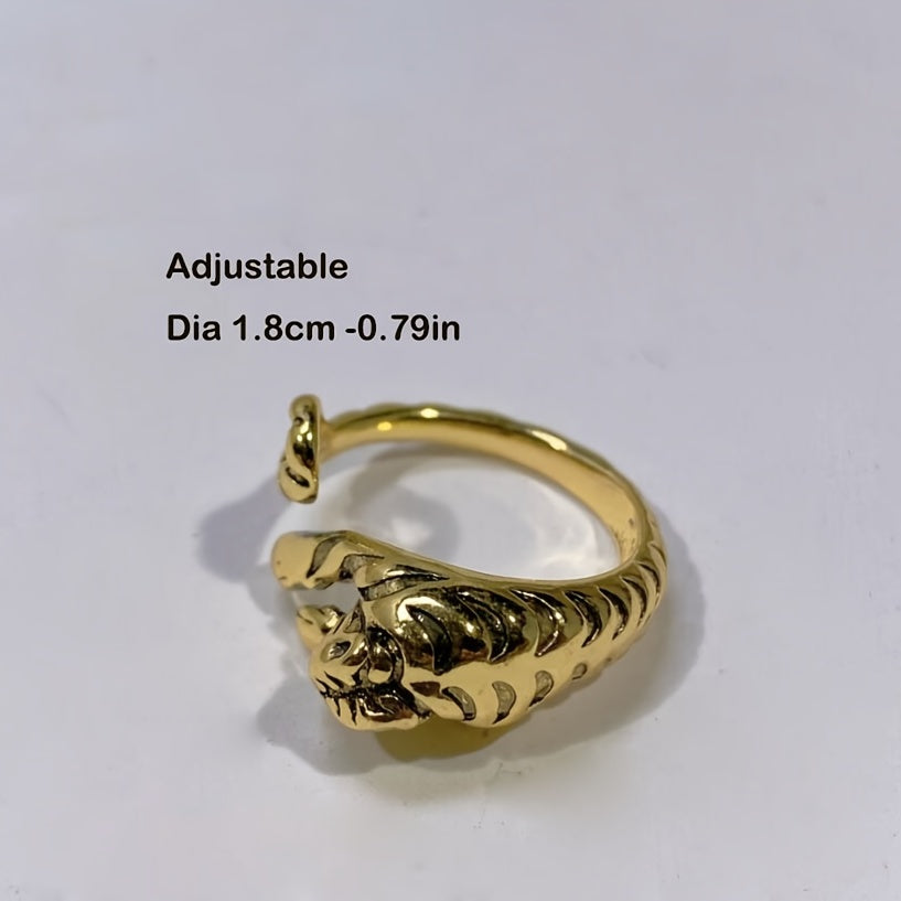 Year Of Tiger Initial Year Baby Tiger Open Ring Men's National Tide Personality