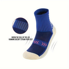 5 Pairs Anti Slip Football Socks Thick Padded Mid Calf Sports Socks