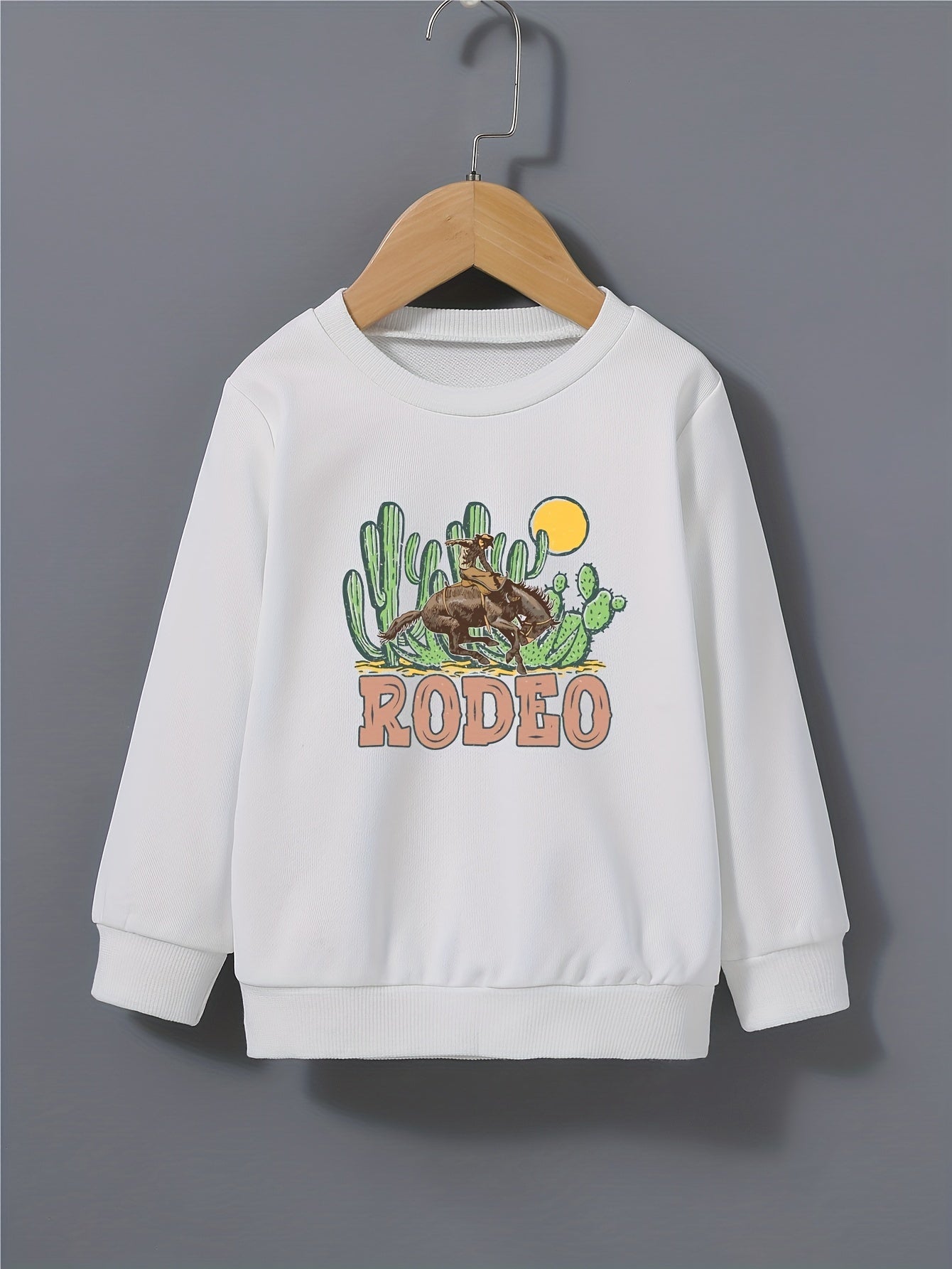 Cactus & Cowboy Kid's Sweatshirt RODEO Print Long Sleeve Top