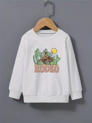 Cactus & Cowboy Kid's Sweatshirt RODEO Print Long Sleeve Top
