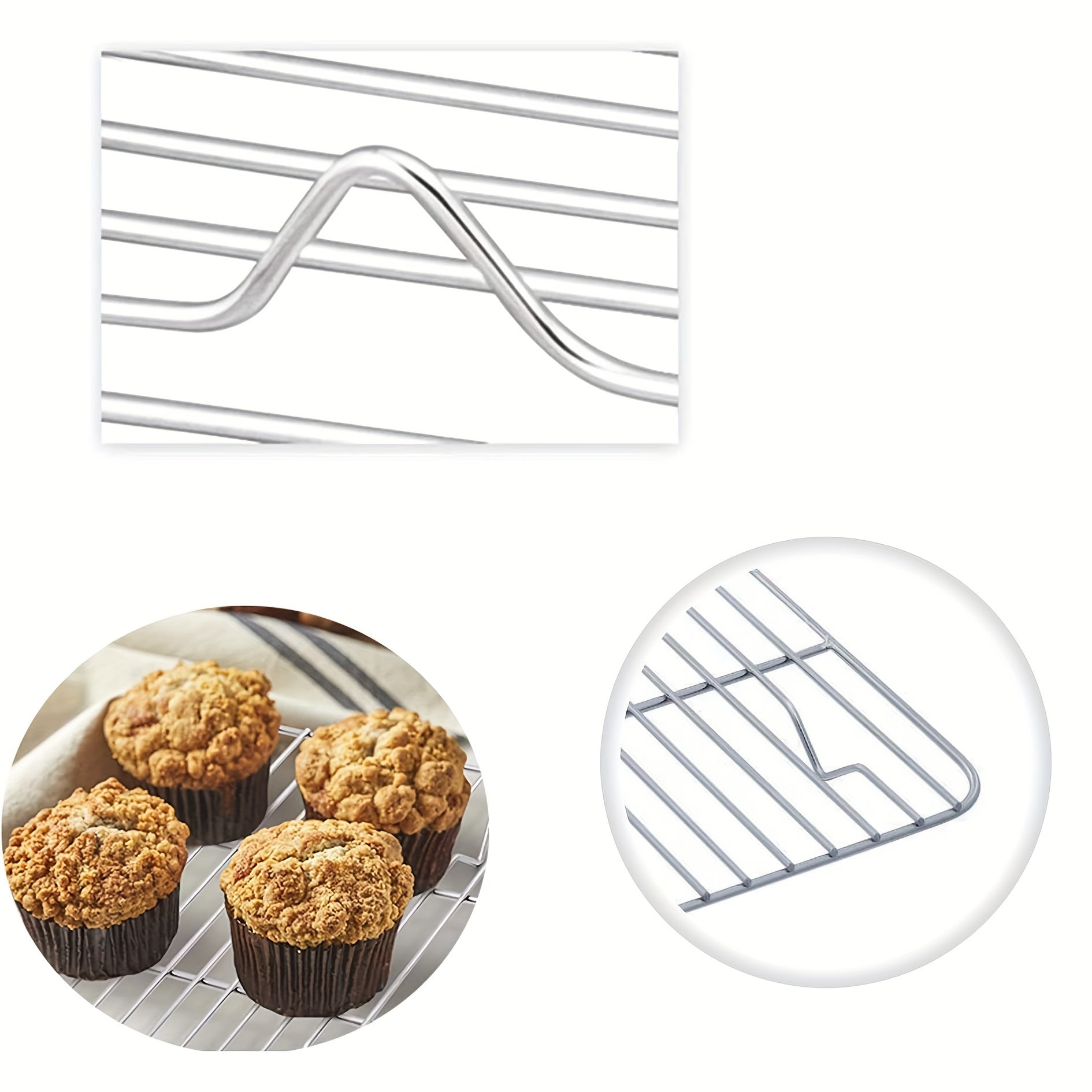 Stainless Steel Baking Rack Set 201 Mesh - Large & Small - 2 Racks