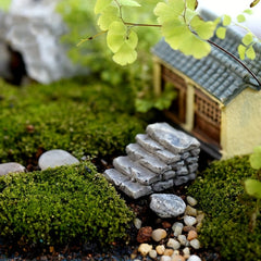 2pcs Stone Steps Resin Crafts for Bonsai Plant Outdoor Decoration