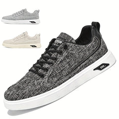 Men's Non Slip Canvas Skate Shoes Low Top Lace Up Sneakers