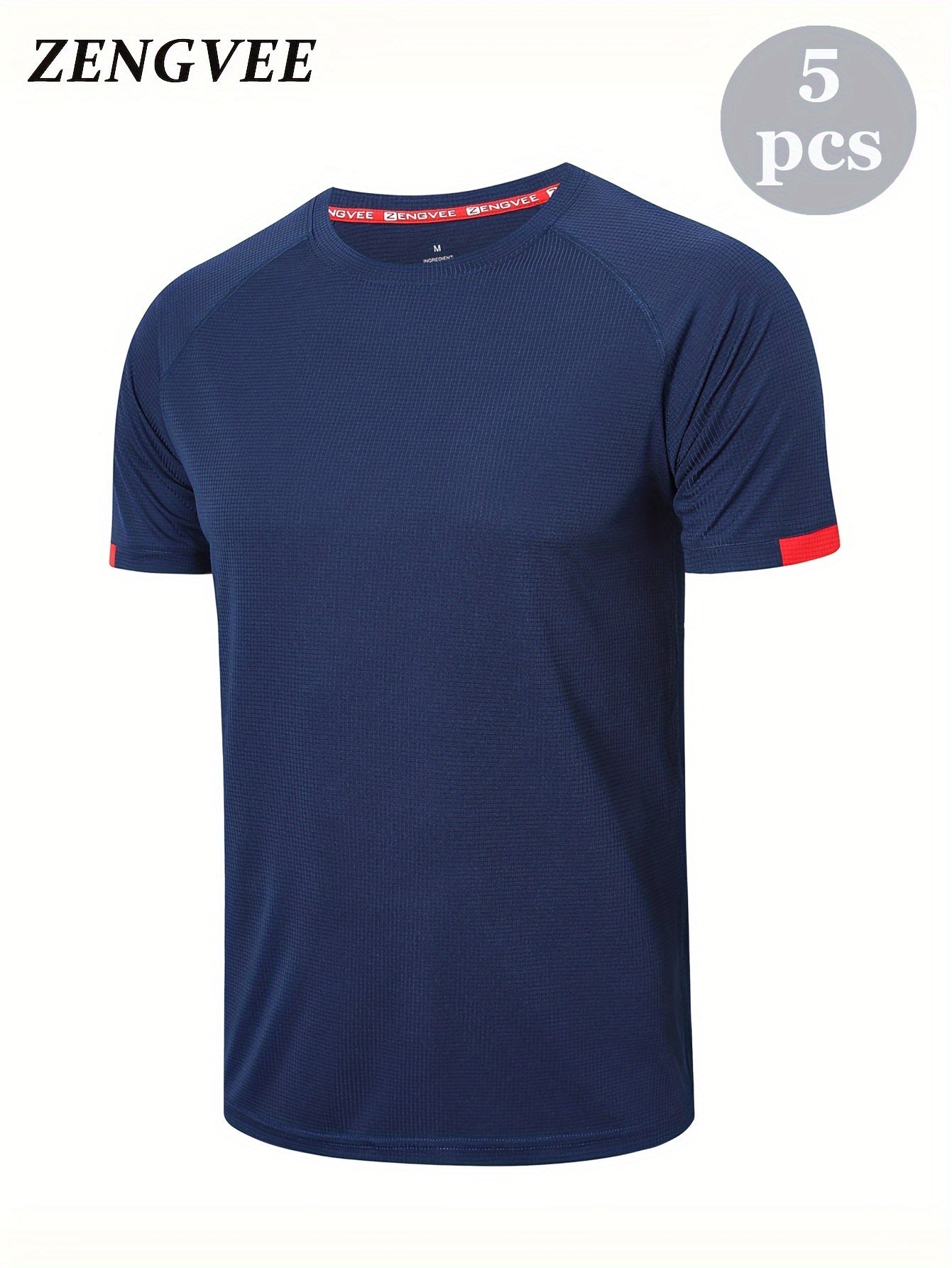 3 Pcs Men's Basic Solid Short Sleeve Comfy T shirt Breathable Tee