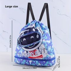 Kids Swimming Bag Waterproof Cartoon Beach Backpack