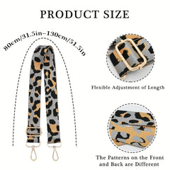 Leopard Pattern Shoulder Bag Strap Adjustable Replacement
