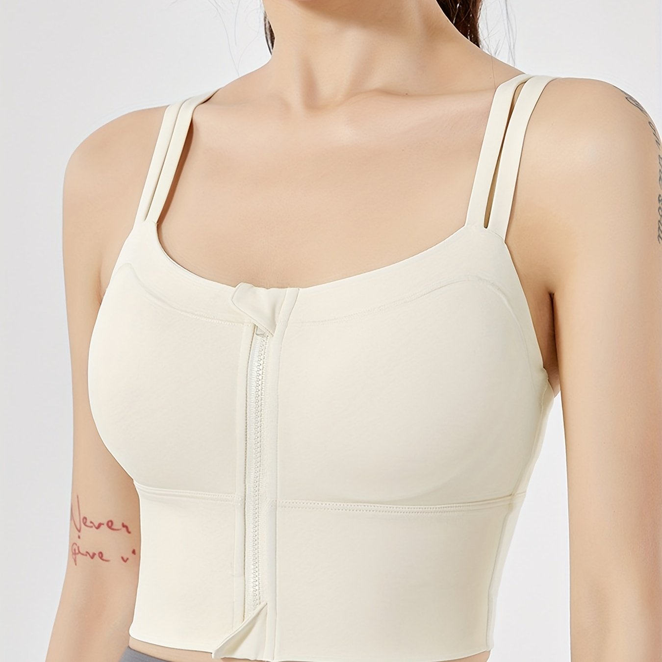 Shockproof Front Zipper Sports Bra Beauty Back Running Bra
