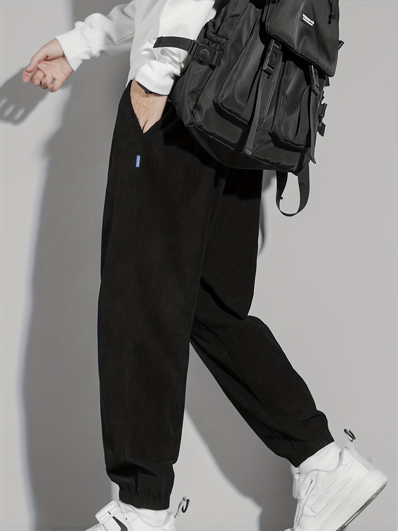 Men's Tapered Joggers Drawstring Corduroy Pants