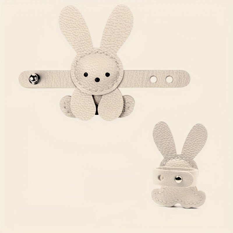 Fluffy Bunny Bag Charm - Soft Pastel Beige Rabbit Purse Decoration
