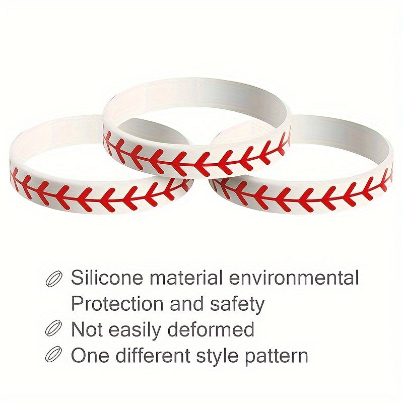 2pcs Baseball Silicone Bracelet - Perfect Gift For Baseball Players
