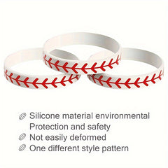 2pcs Baseball Silicone Bracelet - Perfect Gift For Baseball Players