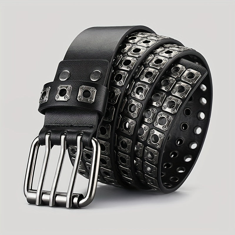 Full Metal Rivet Wide Waist Belt Punk Hip Hop Jeans Belt