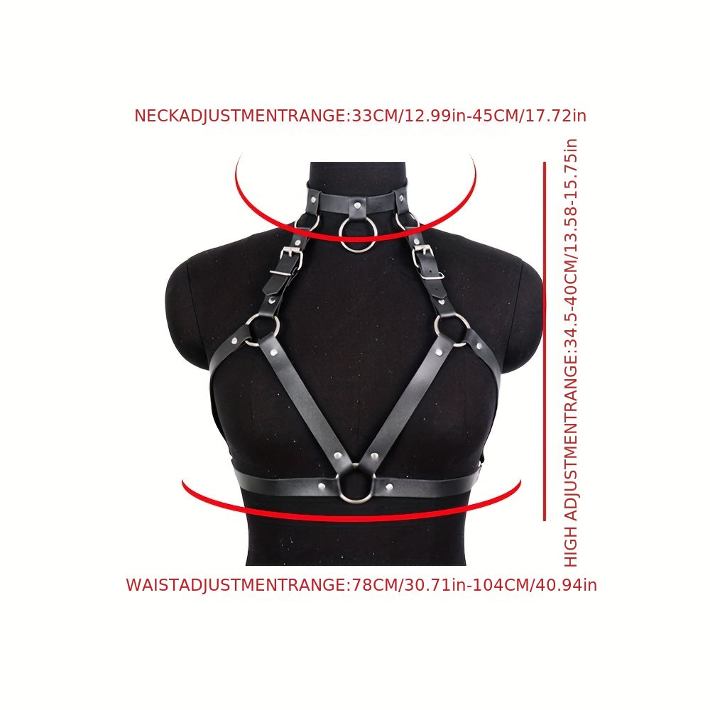Halloween Punk Belt PU Leather Suspender For Girls