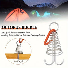 8pcs Tent Pegs w/ Stainless Steel Spring Carabiner for Camping Tents