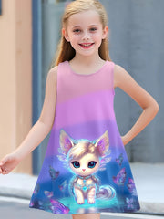Dreamy Kitty Fairy Sleeveless Dress Girls Summer Gift