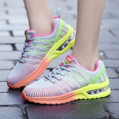Women's Stylish Mesh Running Shoes Air Cushion Sneakers Lace Up
