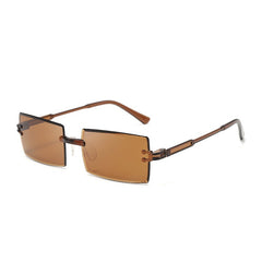 Vintage Gradient Sunglasses Square Oversized Stylish Rimless Ladies