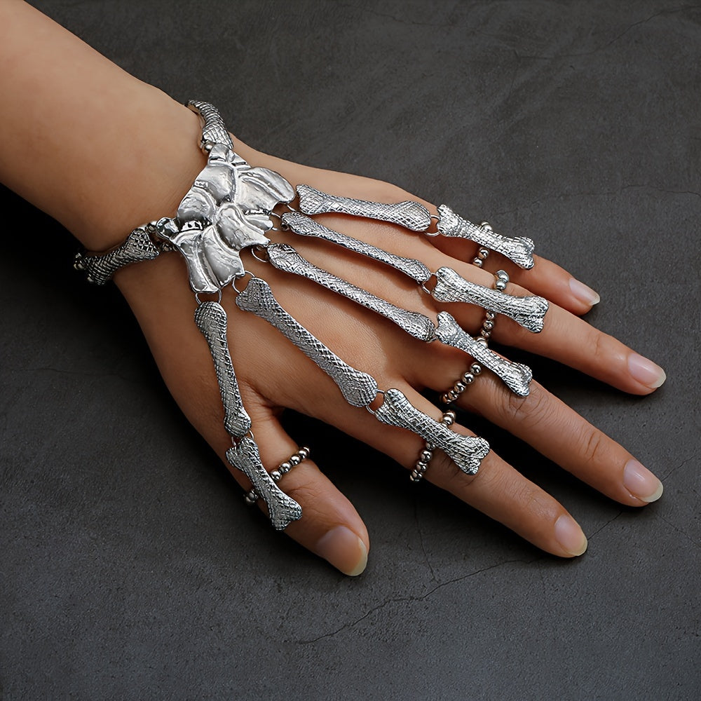 Punk Skull Hand Bone Bangle Bracelet