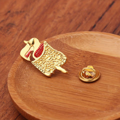 Unique Large Intestine Plating Brooch for Girls