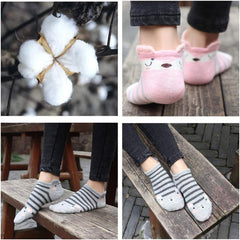 16 Pairs Women's Cartoon Animals Plush No Show Socks