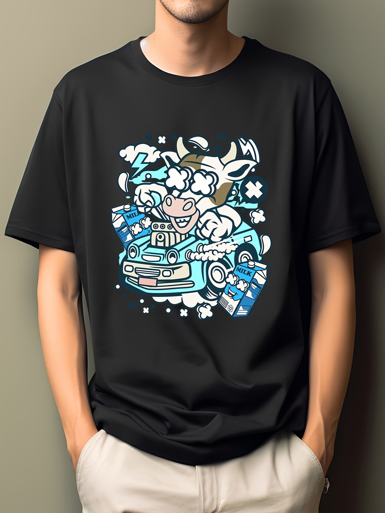 Men's Cartoon Hip Pop Print T-shirt