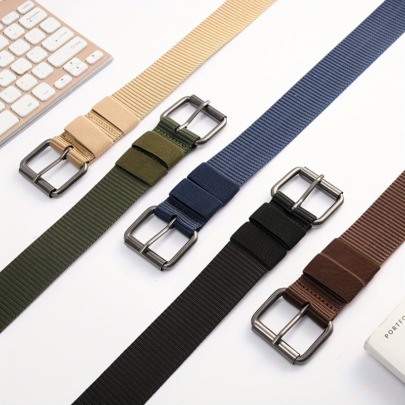 38mm Nylon Men's Belt Military Style Buckle Outdoor Sports Solid Color