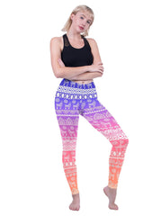 Gradient Print Skinny Leggings Stretchy High Waist Yoga Leggings